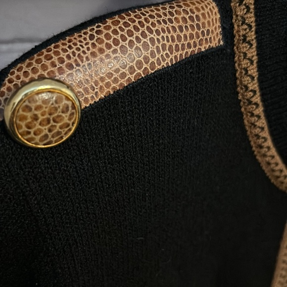 Antonella Preve Black Gold Knit Zip Up Jumpsuit Size Medium - Picture 4 of 9